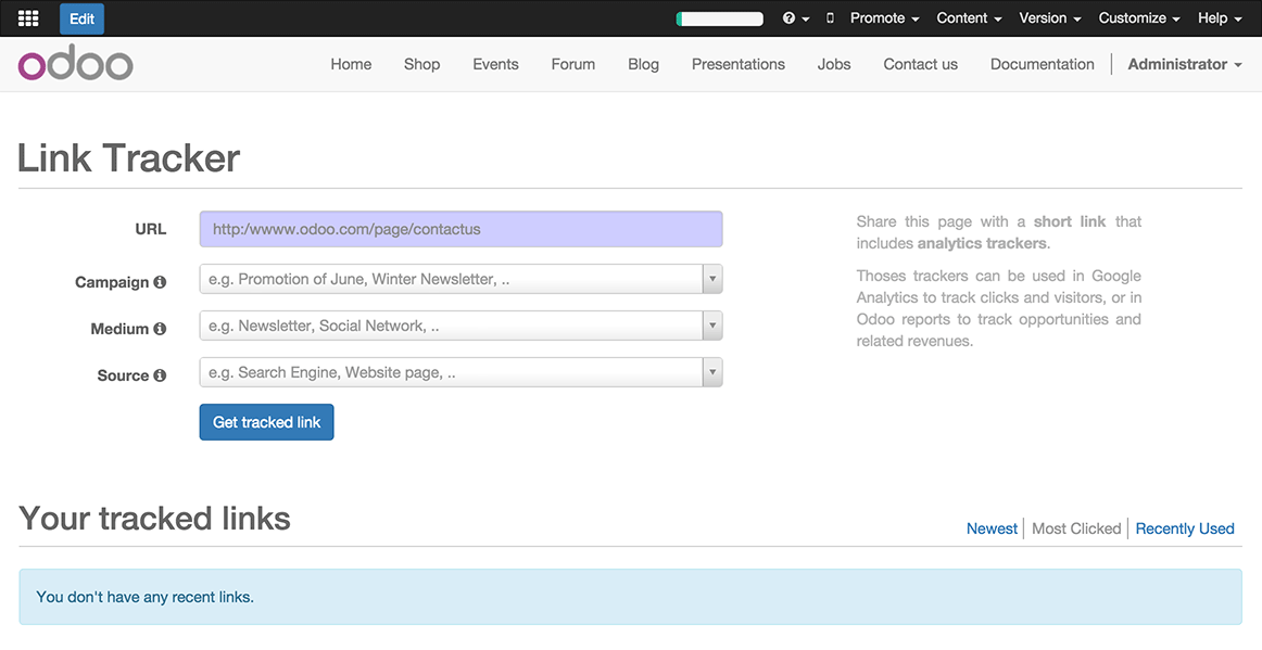 Odoo text and image block
