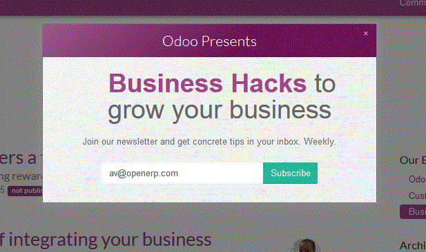 Odoo text and image block