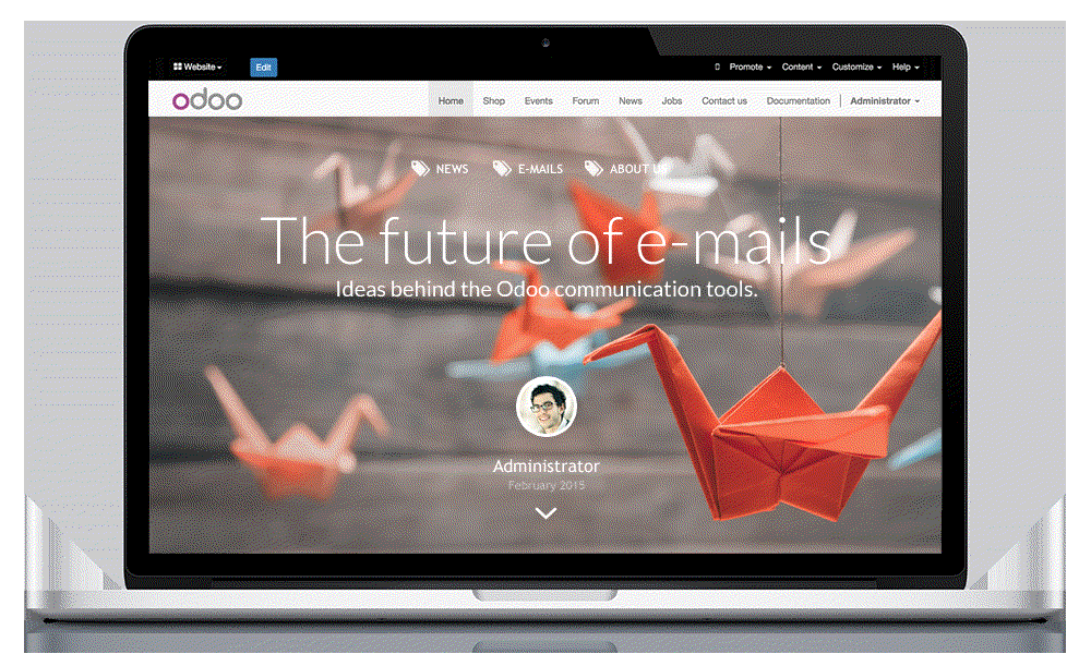 Odoo text and image block